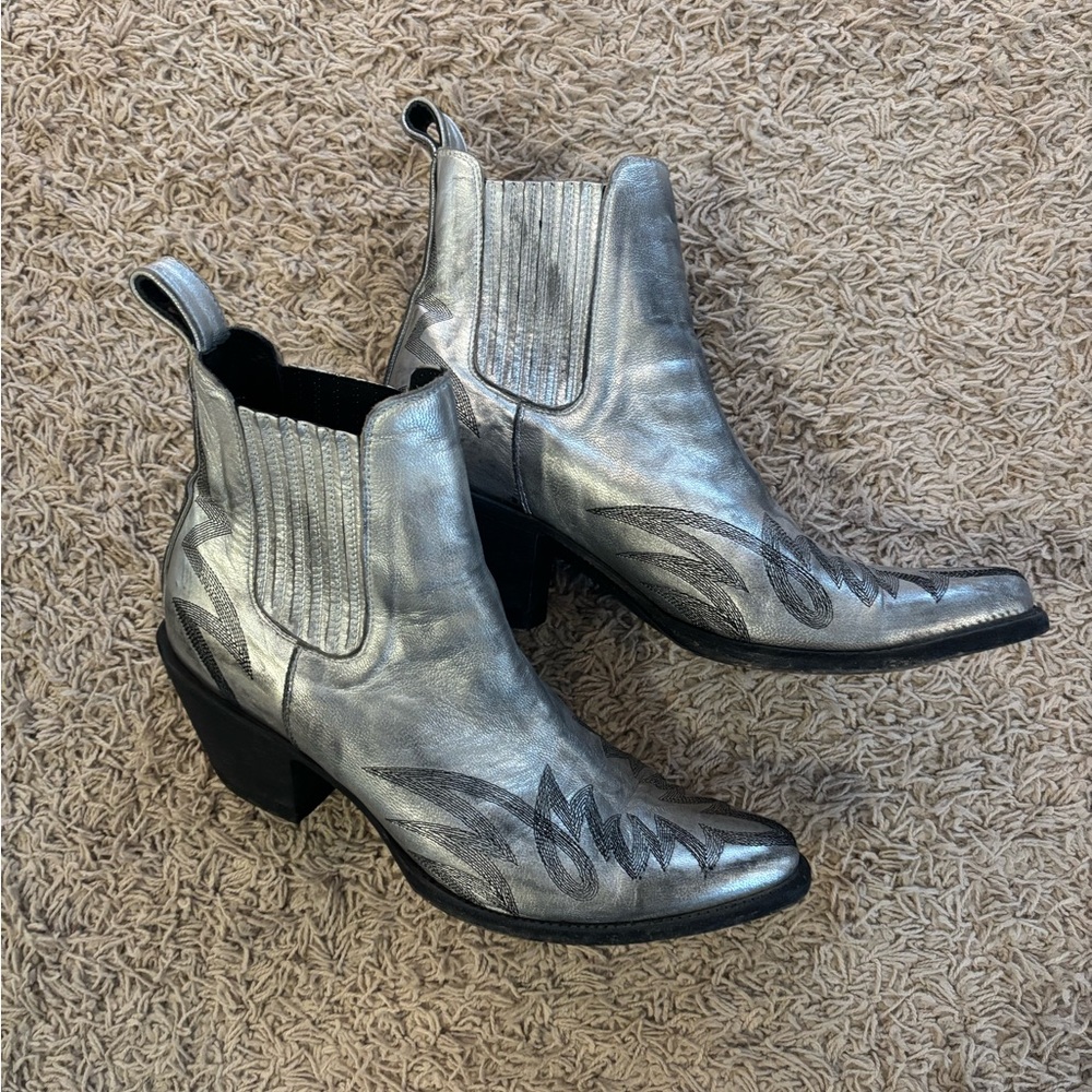 Old Gringo Yipee Ki Yay Collection Silver Western Ankle Boots